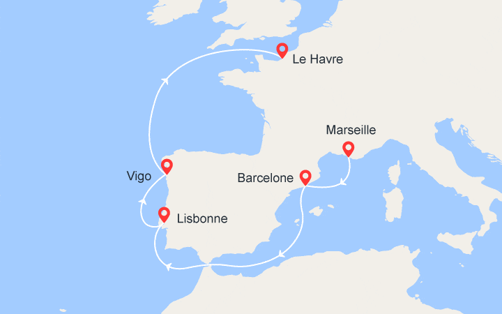 itinéraire croisière Méditerranée Occidentale : Italie, Sicile, Barcelone 