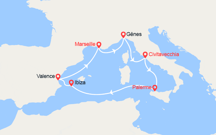 Itinéraire Italie, Sicile, Ibiza, Espagne 