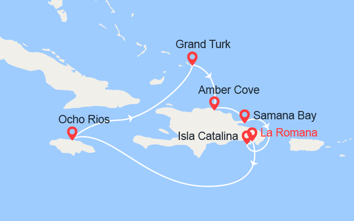 itinéraire croisière Caraïbes et Antilles : Jamaïque, Turks & Caïcos, Rép. Dominicaine 