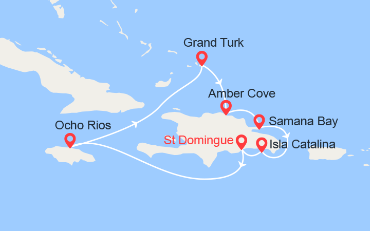 itinéraire croisière Caraïbes et Antilles : Jamaïque, Turks et Caicos, Rép. Dominicaine 