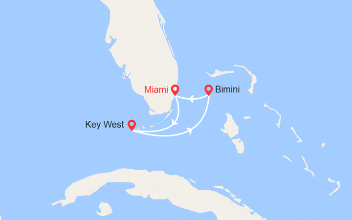 itinéraire croisière Caraïbes et Antilles : Key West, Bahamas