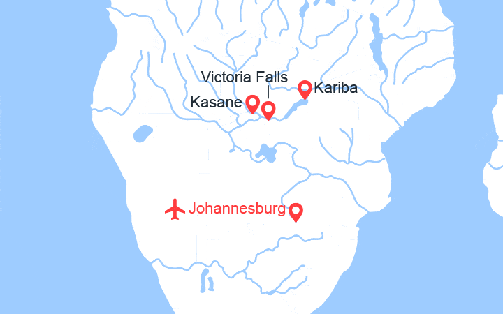 itinéraire croisière Chobe Zambèze : L'Afrique Australe : Expérience Inédite aux confins du monde (11Z) 