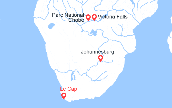 itinéraire croisière Chobe Zambèze : L'Afrique Australe avec pré-programme au Cap de Bonne Espérance (14Z_PP)
