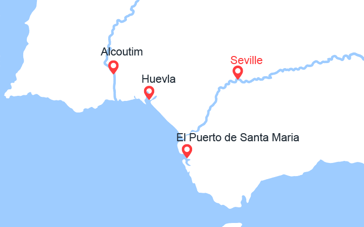 itinéraire croisière Guadalquivir - Guadalquivir : L'Espagne et le Portugal, entre fleuves et mer (SXH_PP) 