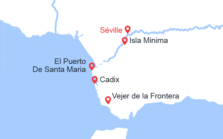 itinéraire croisière Guadalquivir - Guadalquivir : L'essentiel de l'Andalousie en croisière: Séville, Cadix et villages andalous (SVS_PP) 