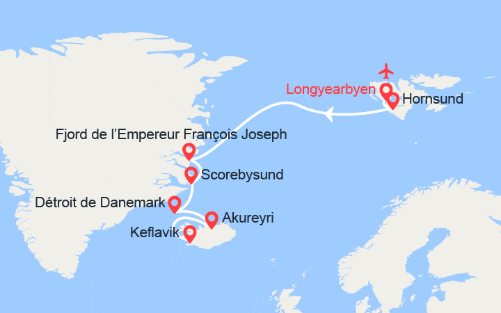 Itinéraire La Grande Croisière Polaire : Spitzberg, Groenland, Islande 