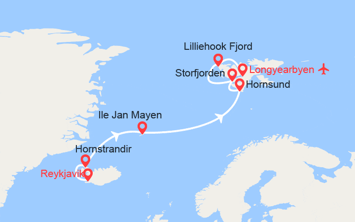 itinéraire croisière Islande : La Grande Route Polaire : Islande, Groenland, Spitzberg 