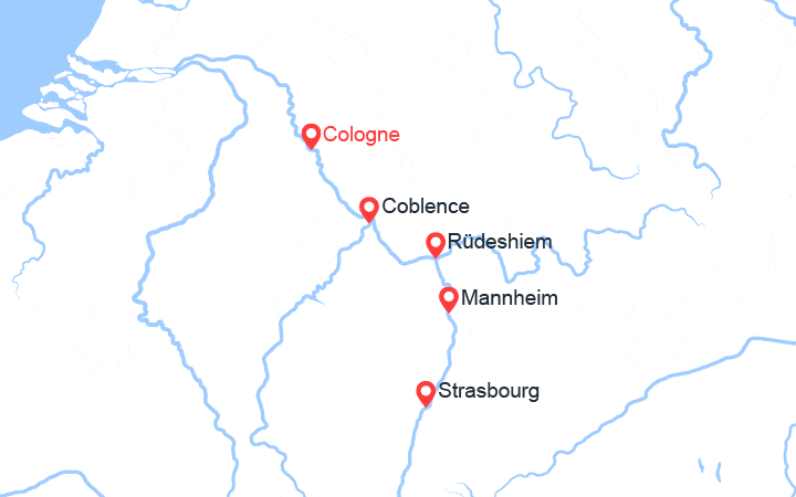 itinéraire croisière Rhin et ses affluents : La magie de noël sur le Rhin 