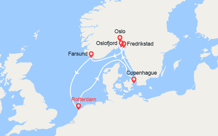 itinéraire croisière Europe du Nord : La Saga Des Vikings: Rotterdam, Copenhagen 