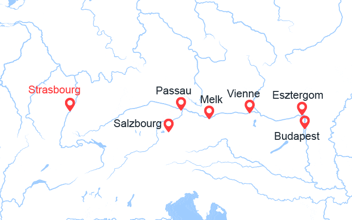 itinéraire croisière Danube - Danube : Le beau Danube Bleu et Salzbourg (PAZ)
