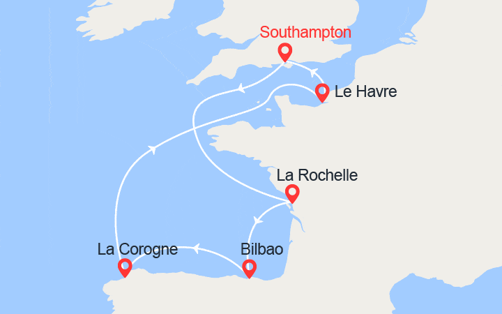 Itinéraire Le long de la Côte Atlantique 