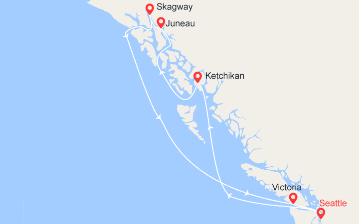 itinéraire croisière Alaska - Alaska : Le meilleur de l' Alaska 