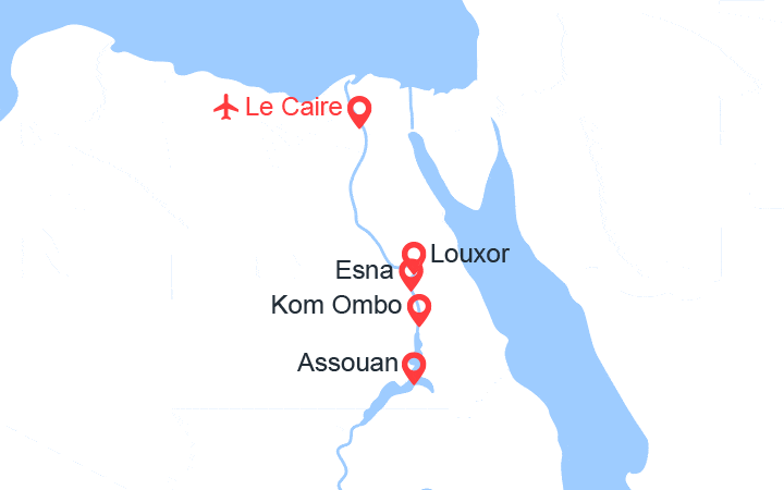 itinéraire croisière Nil - Nil : Le Nil mythique en Dahabieh, Le Caire, Assouan, Louxor