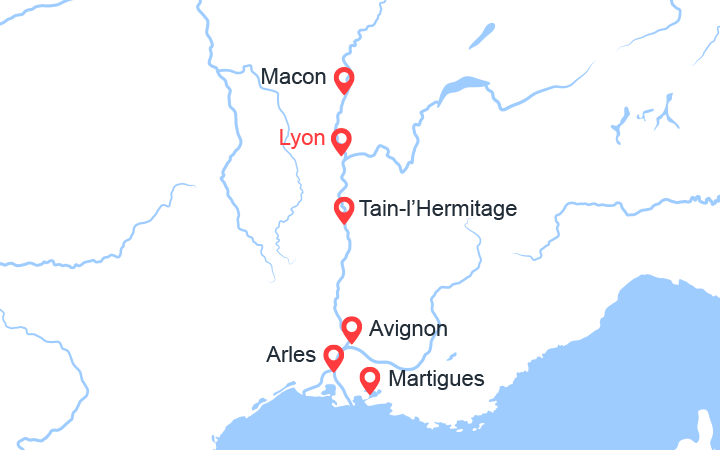 itinéraire croisière Rhône Saône : Le Rhône et la Saône, de Lyon aux portes de la Provence : 05/04/2024