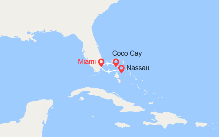 itinéraire croisière Caraïbes et Antilles : Les Bahamas : CocoCay, Nassau 