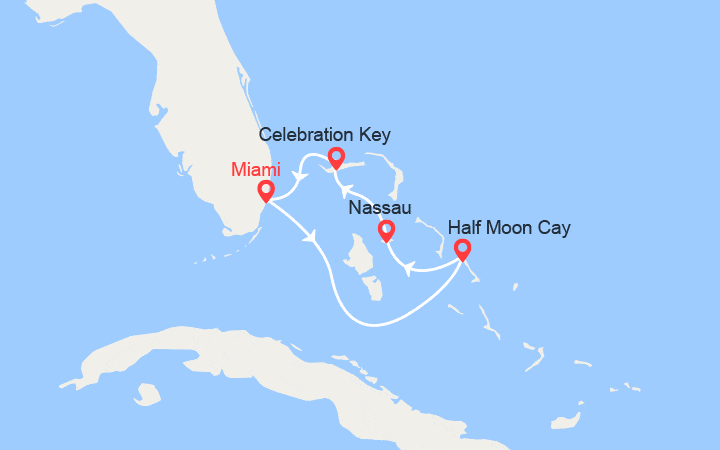 Itinéraire Les Bahamas : Half Moon Cay, Nassau, Celebration Key 