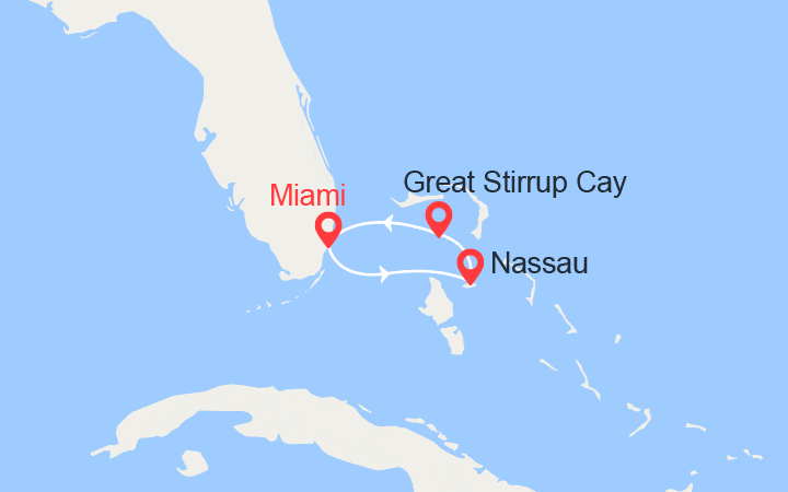 Itinéraire Les Bahamas: Nassau, Great Strirup Cay 