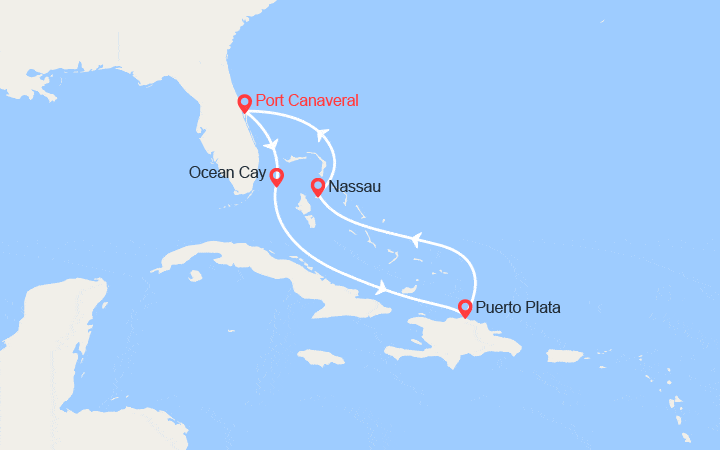 Itinéraire Les Caraïbes : Ocean Cay, Puerto Plata, Nassau 