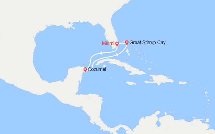 Itinéraire Les Caraïbes: Miami, Bahamas, Cozumel 