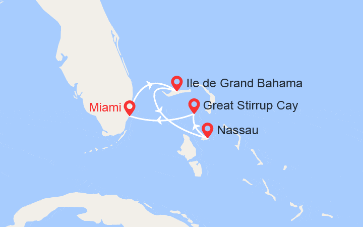 Itinéraire Les îles des Bahamas : Grand Bahamas, Nassau, Great Stirrup Cay 