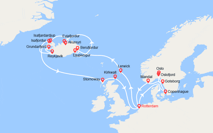 Itinéraire Les Iles Du Nord: Copenhagen, Reykjavik, Stornoway 