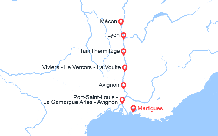 Itinéraire Les plus belles escales du Rhône et de la Saône De Martigues à Lyon (MML_2) 