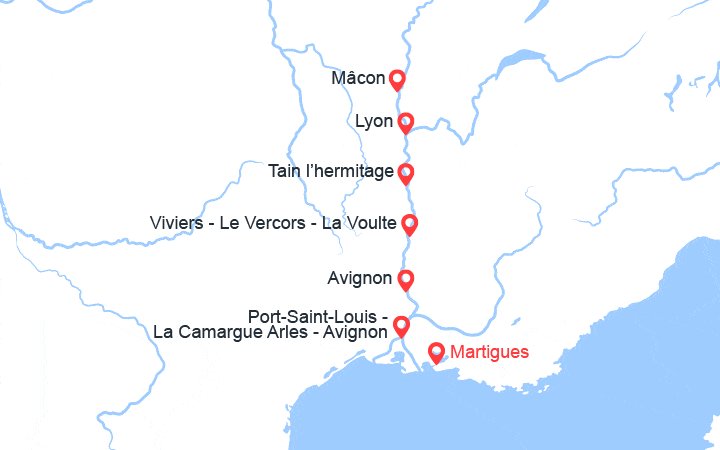 Itinéraire Les plus belles escales du Rhône et de la Saône De Martigues à Lyon (MML_2) 