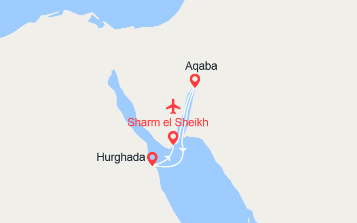 itinéraire croisière Méditerranée : Les trésors de la mer Rouge entre Egypte et Jordanie, l'oeuvre de l'Homme et de la Nature (SAQ) 