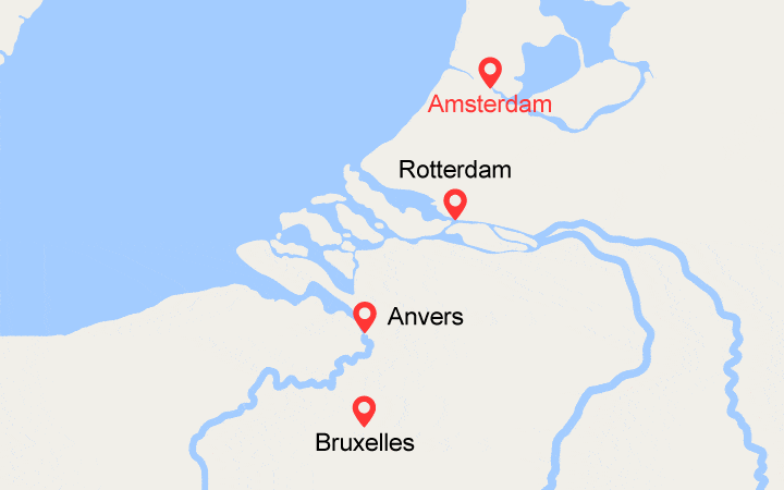 itinéraire croisière Rhin et ses affluents : Les Trésors du Nord : Pays Bas et Belgique (ABR)  