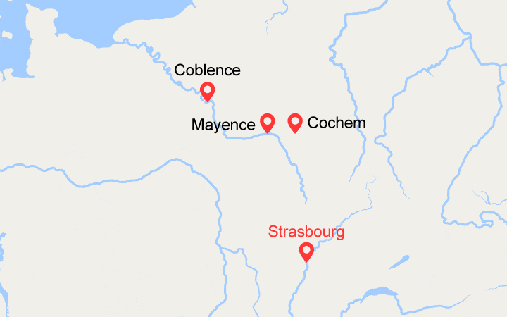 itinéraire croisière Rhin et ses affluents - Gange : Les vallées de la Moselle et du Rhin, la magie de deux fleuves (SCM) 