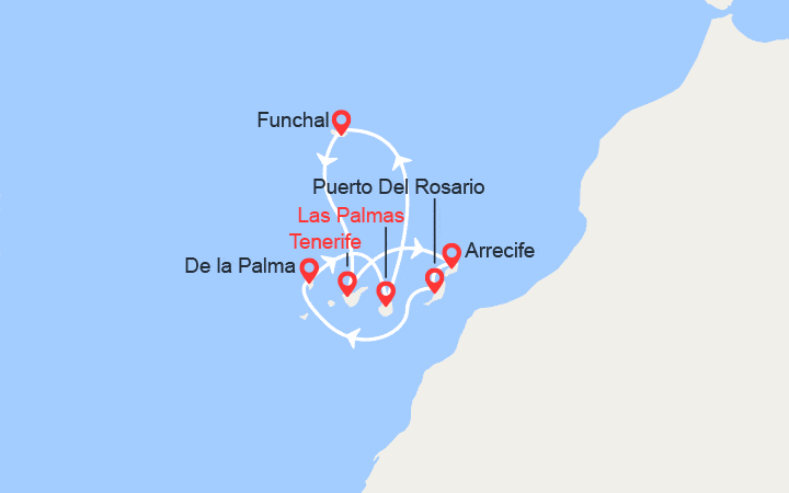 itinéraire croisière Méditerranée Occidentale : Madère & Iles Canaries