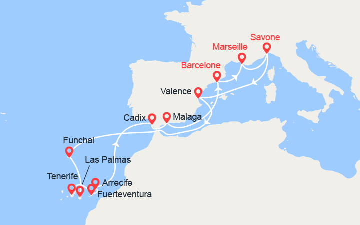 itinéraire croisière Canaries Madère : Madère et Iles Canaries