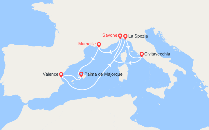 Itinéraire Majorque, Espagne, Italie 