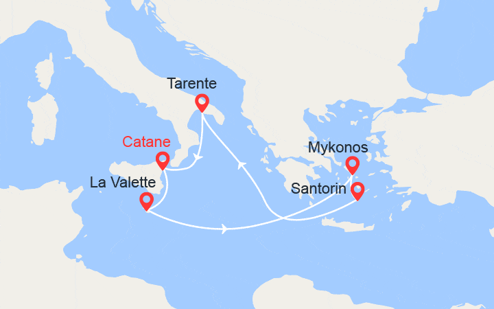 itinéraire croisière Méditerranée Orientale : Malte et Iles Grecques 