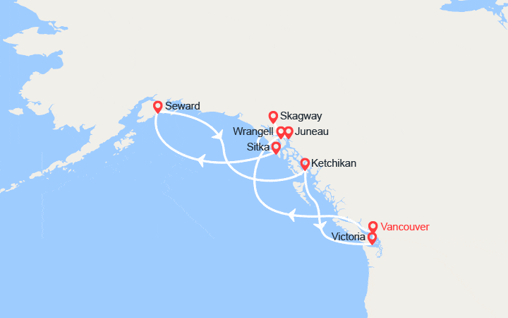 Itinéraire Merveilles de l'Alaska 