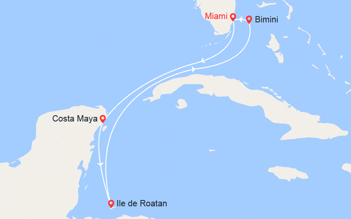Itinéraire Mexique, Honduras, Bahamas 