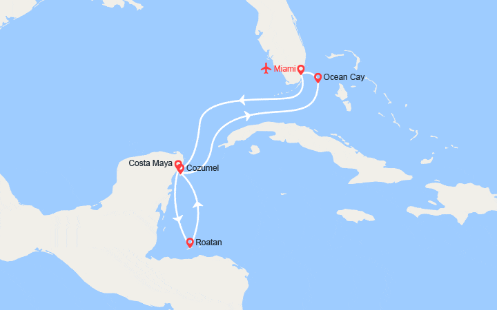 Itinéraire Mexique, Honduras, Bahamas || Vols + 1 nuit d'hôtel inclus 
