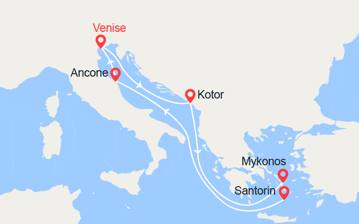 itinéraire croisière Iles grecques - Méditerranée Orientale : Monténégro et Iles Grecques 