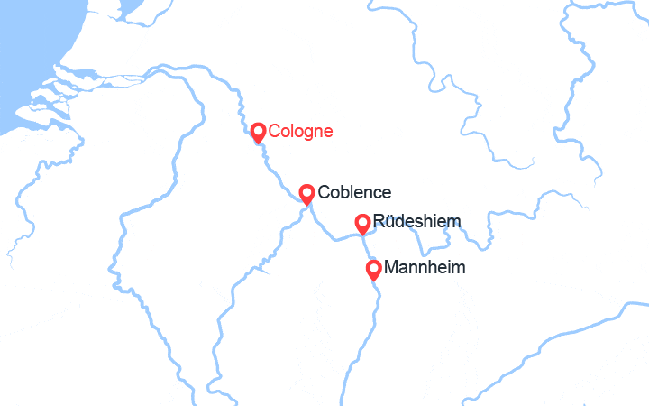 itinéraire croisière Rhin et ses affluents - Rhin et ses affluents : Navigation sur le Rhin 