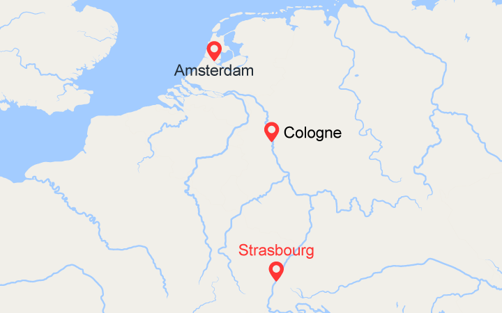 itinéraire croisière Rhin et ses affluents : Noël rhénan et hollandais : de Strasbourg vers le pays des moulins (NOB) 
