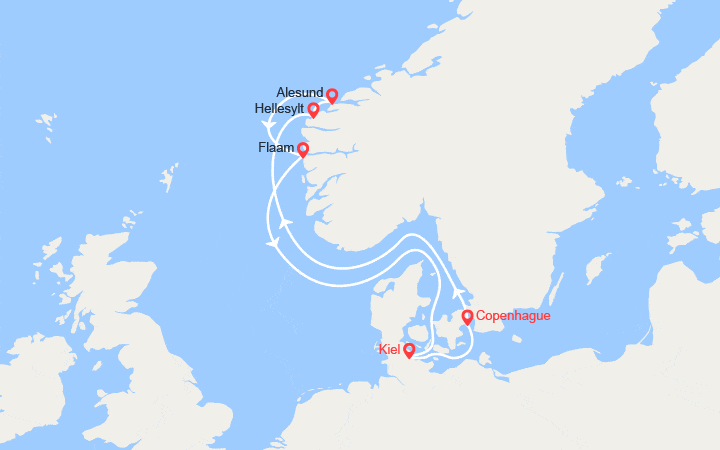 Itinéraire Norvège : Hellesylt, Alesund, Flam 