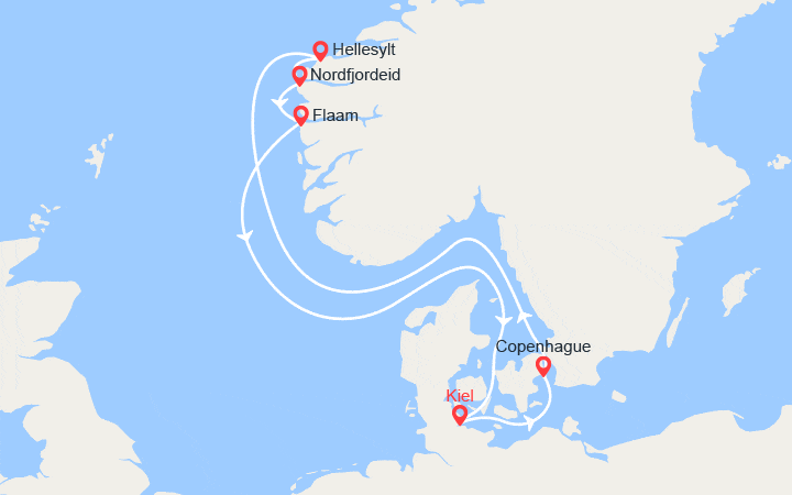 Itinéraire Norvège : Hellesylt, Nordfjordeid, Flam 