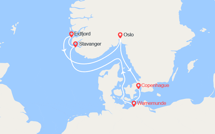 Itinéraire Norvège : Stavanger, Eidfjord, Oslo 