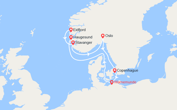 Itinéraire Norvège, Danemark 