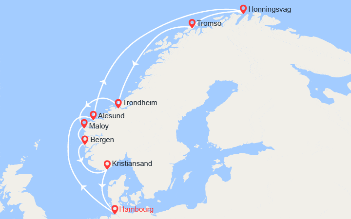 Itinéraire Norvège et Cap Nord 