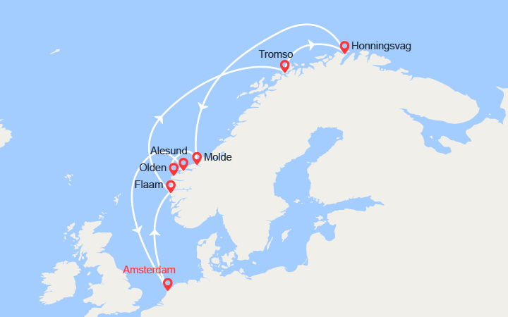 Itinéraire Norvège et Cap Nord 