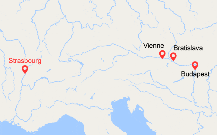 itinéraire croisière Danube : Nouvel An Danubien (NDA) 