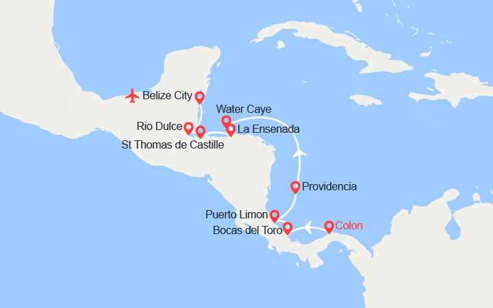 itinéraire croisière Caraïbes et Antilles : Odyssée tropicale en Amérique centrale 