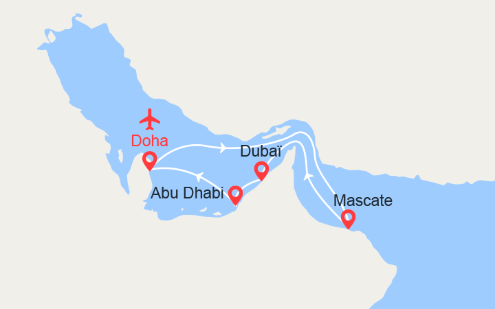 itinéraire croisière Moyen Orient : Oman et Emirats - Vols inclus 