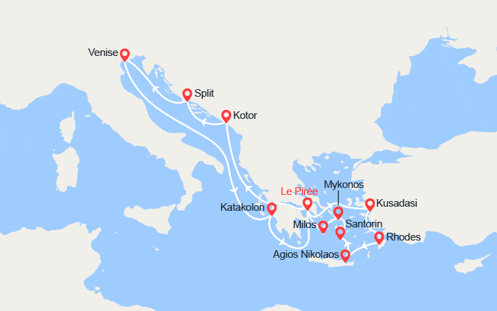 Itinéraire Paradisiaque Adriatique et Idyllique Mer Egée été 